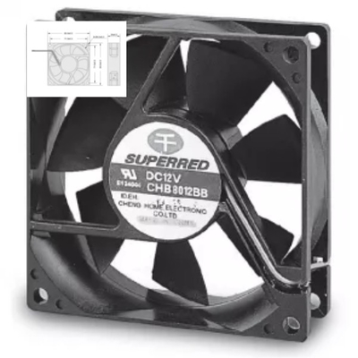 12V 차량 냉각팬 볼베어링/슬리브 베어링 80x80x20 팬