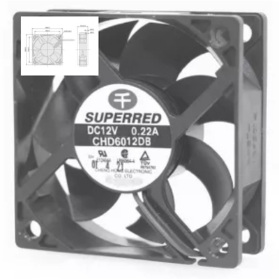 60x60x20 차량 냉각팬 2100-3600RPM AWG26 납선 UL 1007년
