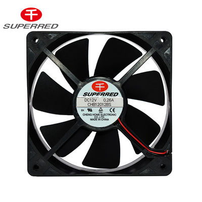 납선 AWG26를 가진 플라스틱 PBT 임펠러 DC 냉각팬 80x80x20mm 검정